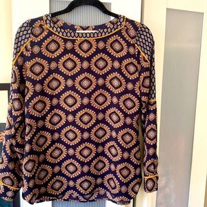 Navy Long Sleeve Blouse